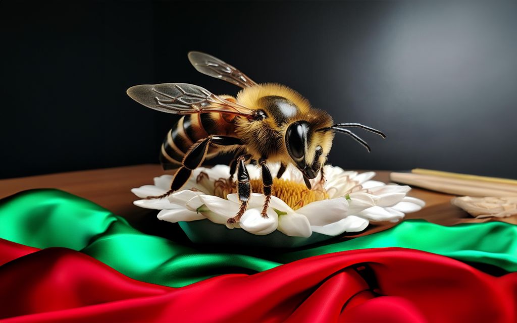 pszczołą przy bułgarskich kolorach
