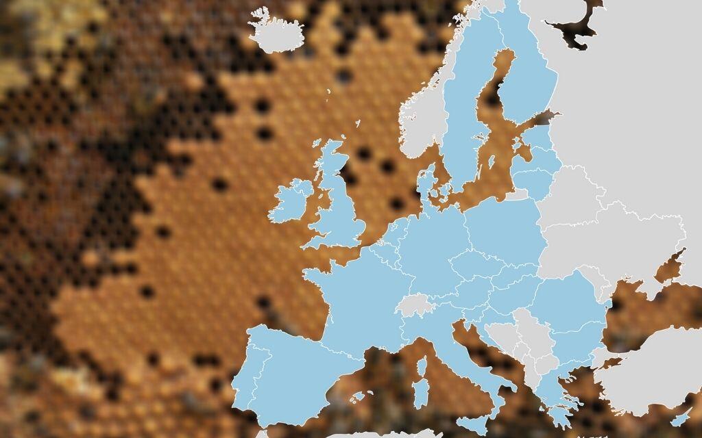 mapa Europy pszczoly pasieka 2